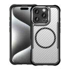 For iPhone 16 Pro Carbon Fiber Texture MagSafe Translucent Phone Case(Black) - 1