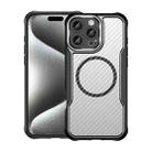 For iPhone 16 Pro Max Carbon Fiber Texture MagSafe Translucent Phone Case(Black) - 1