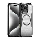 For iPhone 16 Pro Max Carbon Fiber Texture MagSafe Translucent Phone Case(Black) - 2