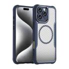 For iPhone 16 Pro Max Carbon Fiber Texture MagSafe Translucent Phone Case(Blue) - 2