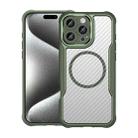 For iPhone 16 Pro Max Carbon Fiber Texture MagSafe Translucent Phone Case(Green) - 1