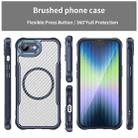 For iPhone SE 2024 Carbon Fiber Texture MagSafe Translucent Phone Case(Blue) - 3