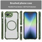 For iPhone SE 2024 Carbon Fiber Texture MagSafe Translucent Phone Case(Green) - 3