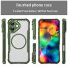 For iPhone 17 Carbon Fiber Texture MagSafe Translucent Phone Case(Green) - 2