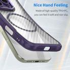 For iPhone 17 Carbon Fiber Texture MagSafe Translucent Phone Case(Purple) - 3