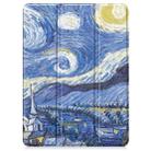 For iPad Pro 11 2024 Custer Painted 3-Fold Holder Smart Leather Tablet Case with Pen Tray(Starry Sky) - 2