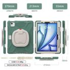 For iPad Air 11 2024 Silicone Hybrid PC Tablet Case with Holder & Shoulder Strap(Emerald Green) - 2