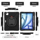 For iPad Air 11 2024 Silicone Hybrid PC Tablet Case with Holder & Shoulder Strap(Black) - 2