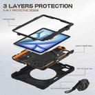 For iPad Air 11 2024 Silicone Hybrid PC Tablet Case with Holder & Shoulder Strap(Black) - 3