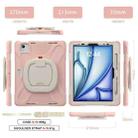 For iPad Air 11 2024 Silicone Hybrid PC Tablet Case with Holder & Shoulder Strap(Rose Gold) - 2