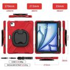 For iPad Air 11 2024 Silicone Hybrid PC Tablet Case with Holder & Shoulder Strap(Red) - 2