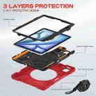 For iPad Air 11 2024 Silicone Hybrid PC Tablet Case with Holder & Shoulder Strap(Red) - 3