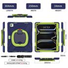 For iPad Pro 11 2024 Silicone Hybrid PC Tablet Case with Holder & Shoulder Strap(Navy Blue Lime) - 2