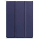 For iPad Pro 11 2024 Custer TPU Pure Color 3-Fold Holder Smart Leather Tablet Case with Pen Tray(Dark Blue) - 2