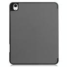 For iPad Air 13 2024 / 2025 Custer TPU Pure Color 3-Fold Holder Smart Leather Tablet Case with Pen Tray(Grey) - 3