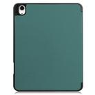 For iPad Air 13 2024 / 2025 Custer TPU Pure Color 3-Fold Holder Smart Leather Tablet Case with Pen Tray(Dark Green) - 3