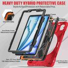 For iPad Air 11 2024 Rotatable Holder Silicone Hybrid PC Tablet Case with Shoulder Strap(Red) - 2