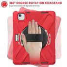 For iPad Air 11 2024 Rotatable Holder Silicone Hybrid PC Tablet Case with Shoulder Strap(Red) - 3