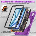 For iPad Air 11 2024 Rotatable Holder Silicone Hybrid PC Tablet Case with Shoulder Strap(Purple) - 2