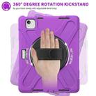 For iPad Air 11 2024 Rotatable Holder Silicone Hybrid PC Tablet Case with Shoulder Strap(Purple) - 3