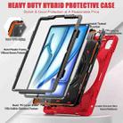 For iPad Air 13 2024 Rotatable Holder Silicone Hybrid PC Tablet Case with Shoulder Strap(Red) - 2