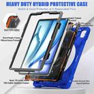 For iPad Air 13 2024 Rotatable Holder Silicone Hybrid PC Tablet Case with Shoulder Strap(Blue) - 2