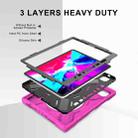 For iPad Air 13 2024 Rotatable Holder Silicone Hybrid PC Tablet Case with Shoulder Strap(Rose Red) - 2