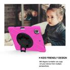 For iPad Air 13 2024 Rotatable Holder Silicone Hybrid PC Tablet Case with Shoulder Strap(Rose Red) - 3