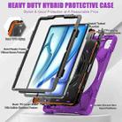 For iPad Air 13 2024 Rotatable Holder Silicone Hybrid PC Tablet Case with Shoulder Strap(Purple) - 2