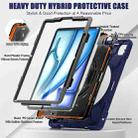 For iPad Air 13 2024 Rotatable Holder Silicone Hybrid PC Tablet Case with Shoulder Strap(Navy Blue) - 2