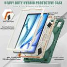 For iPad Air 13 2024 Rotatable Holder Silicone Hybrid PC Tablet Case with Shoulder Strap(Emreald Green) - 2