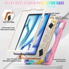 For iPad Air 13 2024 Rotatable Holder Silicone Hybrid PC Tablet Case with Shoulder Strap(Colorful Pink) - 2