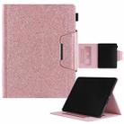 For iPad Pro 13 2024 Glitter Metal Buckle Leather Smart Tablet Case(Rose Gold) - 1