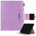 For iPad Pro 13 2024 Glitter Metal Buckle Leather Smart Tablet Case(Purple) - 1