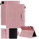 For iPad Pro 11 2024 Glitter Metal Buckle Leather Smart Tablet Case(Rose Gold) - 1