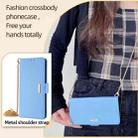 For Itel P55+ 4G Crossbody Chain Leather Phone Case(Blue) - 2