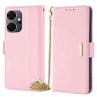 For Itel P55+ 4G Crossbody Chain Leather Phone Case(Pink) - 1