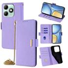 For Itel A90 4G Crossbody Chain Leather Phone Case(Purple) - 1