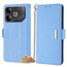 For Tecno Pova 6 5G Crossbody Chain Leather Phone Case(Blue) - 1