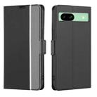 For Google Pixel 8a Twill Texture Side Button Leather Phone Case(Black) - 1