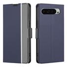 For Google Pixel 9 Pro XL Twill Texture Side Button Leather Phone Case(Blue) - 1