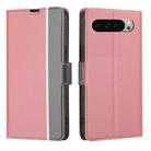 For Google Pixel 9 Pro XL Twill Texture Side Button Leather Phone Case(Pink) - 1