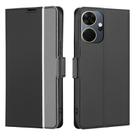 For Itel P55+ 4G Twill Texture Side Button Leather Phone Case(Black) - 1