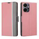 For Itel P55+ 4G Twill Texture Side Button Leather Phone Case(Pink) - 1