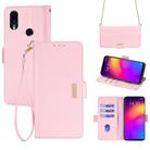 For Meizu Note 9 Crossbody Chain Leather Phone Case(Pink) - 1