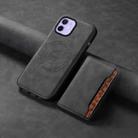 For iPhone 12 Denior D13 Retro Texture Leather MagSafe Card Bag Phone Case(Black) - 2