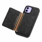 For iPhone 12 Denior D13 Retro Texture Leather MagSafe Card Bag Phone Case(Black) - 3