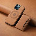 For iPhone 12 Pro Max Denior D13 Retro Texture Leather MagSafe Card Bag Phone Case(Brown) - 2