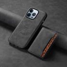 For iPhone 13 Pro Denior D13 Retro Texture Leather MagSafe Card Bag Phone Case(Black) - 2