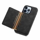 For iPhone 13 Pro Denior D13 Retro Texture Leather MagSafe Card Bag Phone Case(Black) - 3